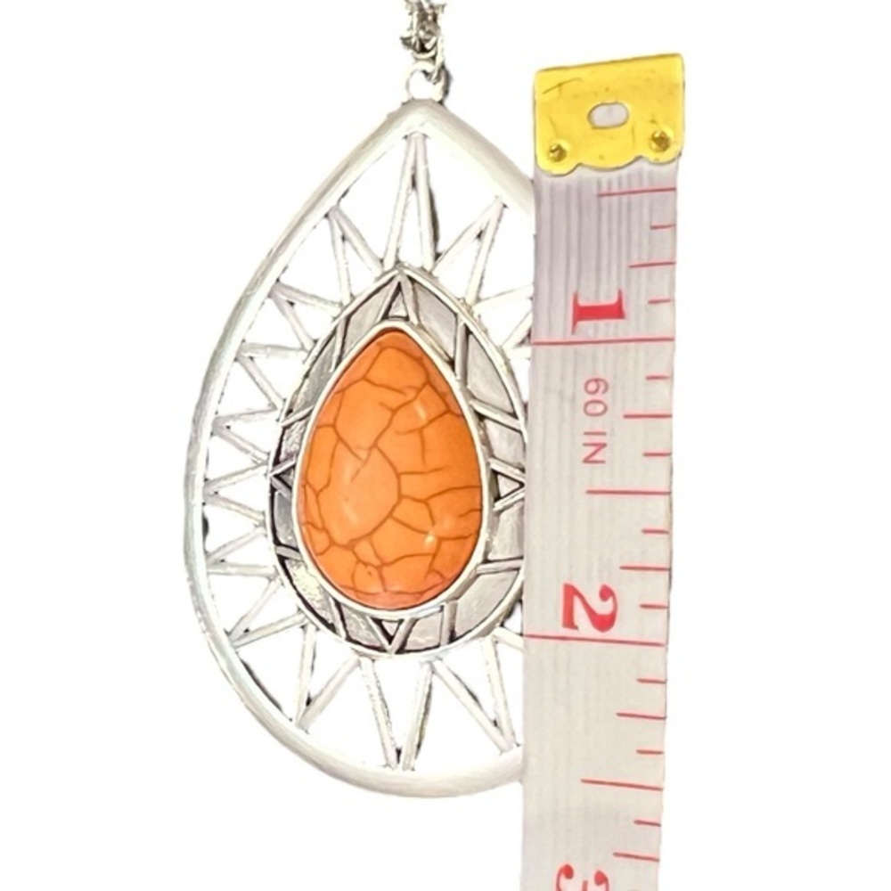 SALE!! 2 for $15 3pc Jewelry Set Summer Sunbeam Orange Necklace Earrings Ring - Picture 15 of 16